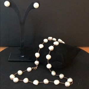 Original "Tin Cup" necklace with free pearl studs!